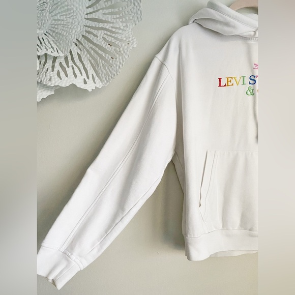 Levi's Unbasic 90's hoodie Logo Rainbow pullover Outerwear Graphic Streetwear - Picture 10 of 15